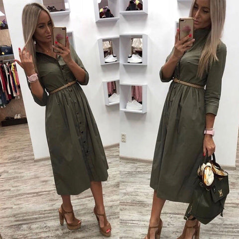 Women Vintage Sashes A-line Party Mini Dress Long Sleeve Notched Collar Solid Casual Elegant Dress 2019 Winter New Fashion Dress