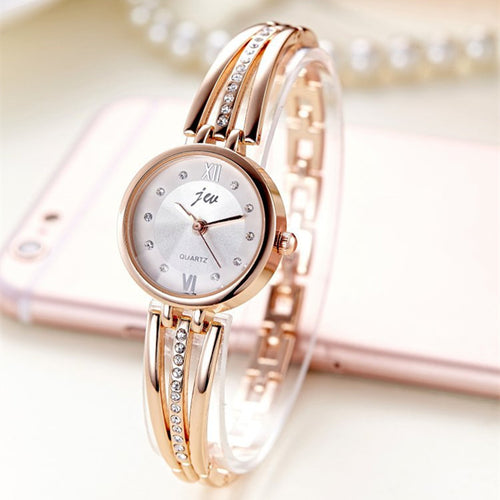 New Fashion Rhinestone Watches Women Luxury Brand Stainless Steel Bracelet watches Ladies Quartz Dress Watches reloj mujer Clock